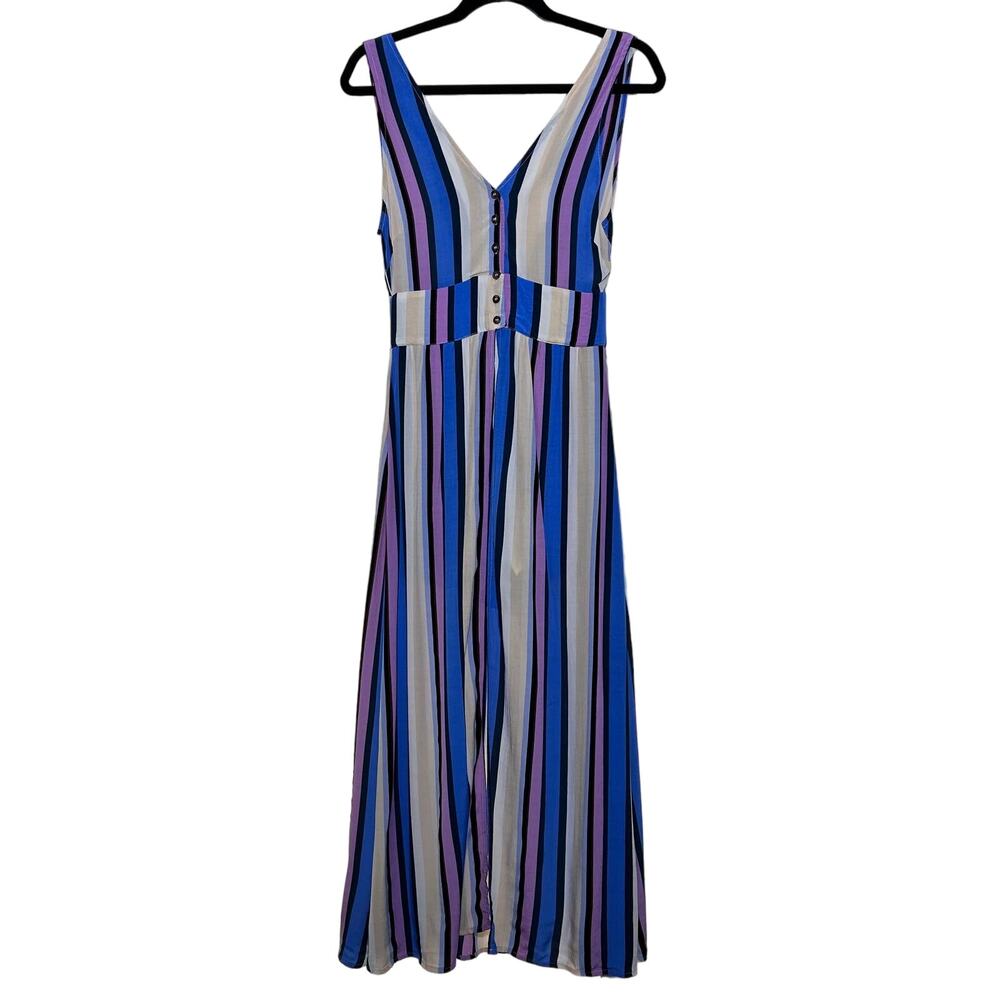 ASTR the Label Women's‎ Periwinkle Multi-Stripe Jumpsuit Romper Dress Size XS